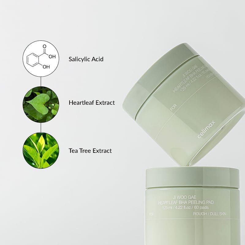 Celimax Ji Woo Gae Heartleaf BHA Peeling Pad 60 st - Avoriell